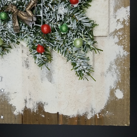 Hand Crafted One of a Kind Mixed Media Holiday Wall Art Hanging - Picture 6 of 10